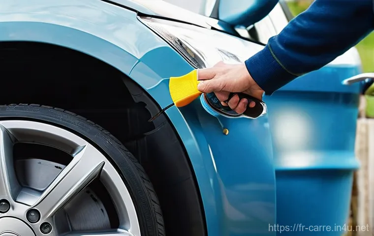 자동차정비 실무 기술 팁 - **Prompt 1: The Diligent Driver's Routine Check**
    "A clean, well-maintained car, possibly a mode...