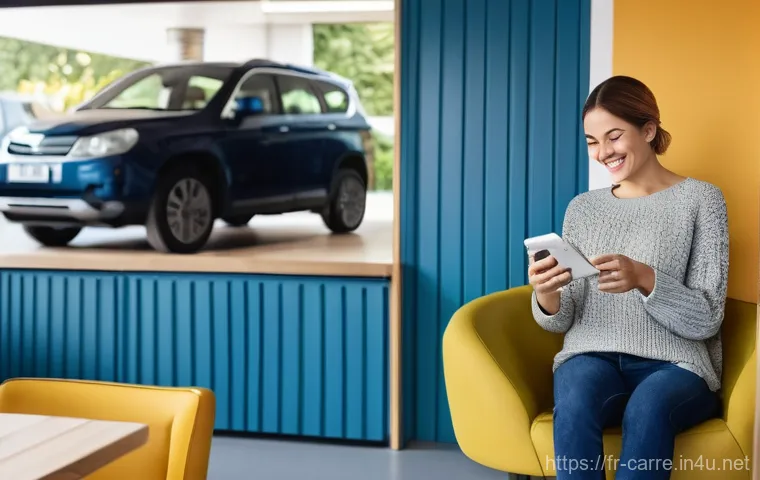 자동차정비 실무에서의 고객 상담 요령 - **Prompt:** A modern and brightly lit car garage interior during the day. A professional and friendl...