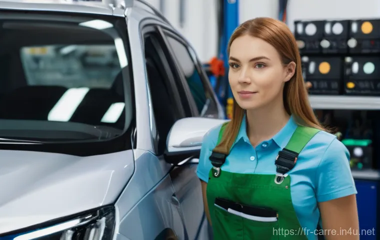 자동차정비기사 자격증 취득 후기 - **"A determined young woman in her late teens or early twenties, with a focused expression, sits at ...